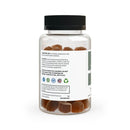 Printify non-GMO sleep gummies bottle showing brown pumpkin-shaped gummies inside and supplement facts on label