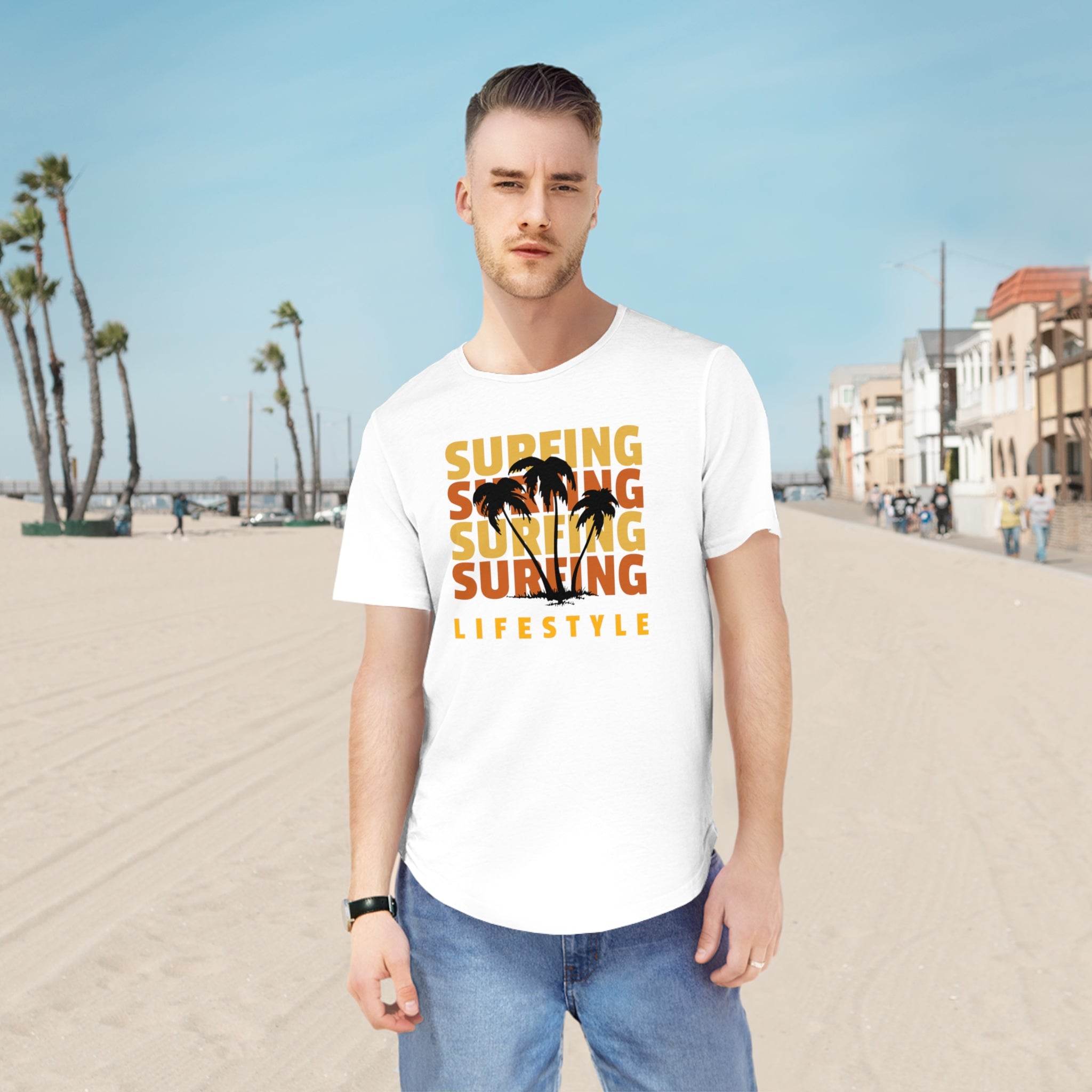 Surfing Lifestyle Men's Jersey Curved Hem Tee