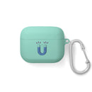 Printify sustainable AirPods Pro cover in mint green with magnet graphic and attached silver carabiner