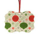 Printify seasonal decorations with sustainable aluminum Christmas decorations in red and green ornament design
