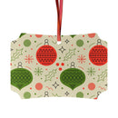 Printify seasonal decorations with sustainable aluminum Christmas decorations in red and green pattern