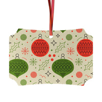 Printify seasonal decorations with sustainable aluminum Christmas decorations in red and green pattern