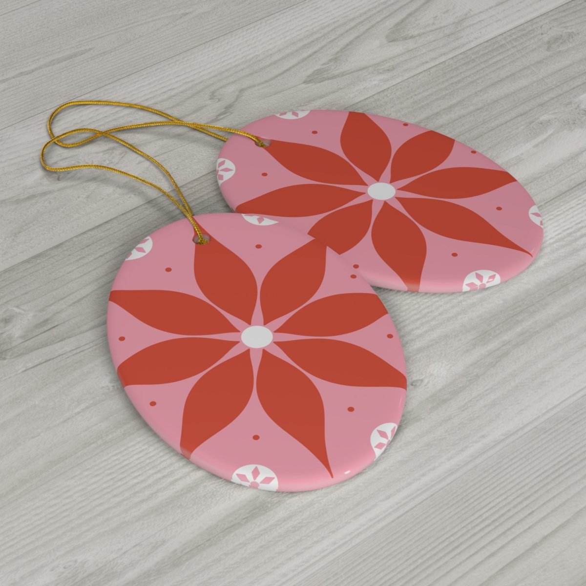 Floral Decor Ceramic Ornament 1-Pack