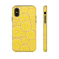 Printify sustainable lemon tough cases with bright yellow lemon slice pattern phone case