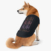 Shiba Inu wearing a sustainable pet tank top with colorful 'Blah Blah Blah' design for stylish dogs