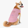 Pink sustainable pet tank top featuring fun graphic design for dogs to wear comfortably