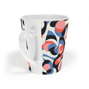 Printify sustainable swirl latte mug with colorful abstract swirl design on white ceramic