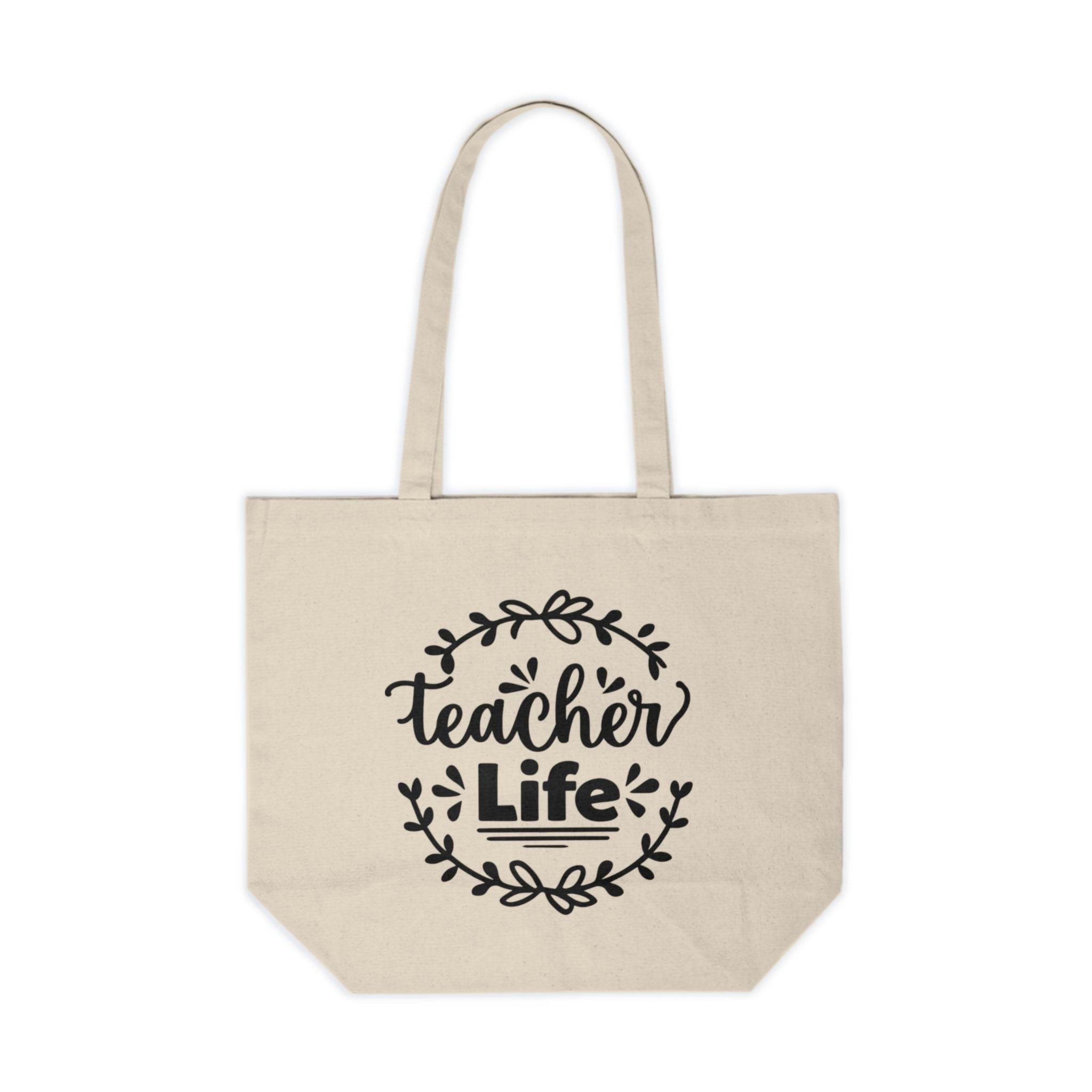Teacher Life Canvas Shopping Tote