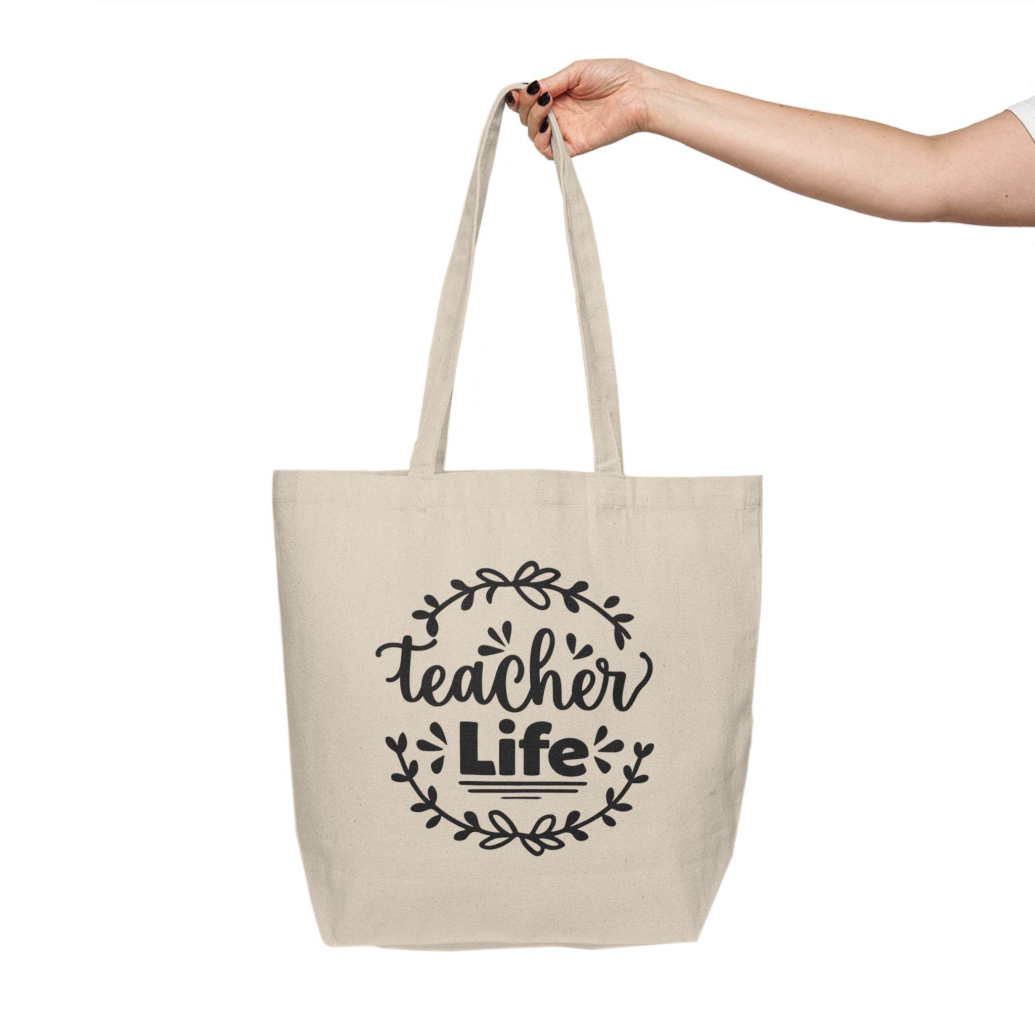 Teacher Life Canvas Shopping Tote
