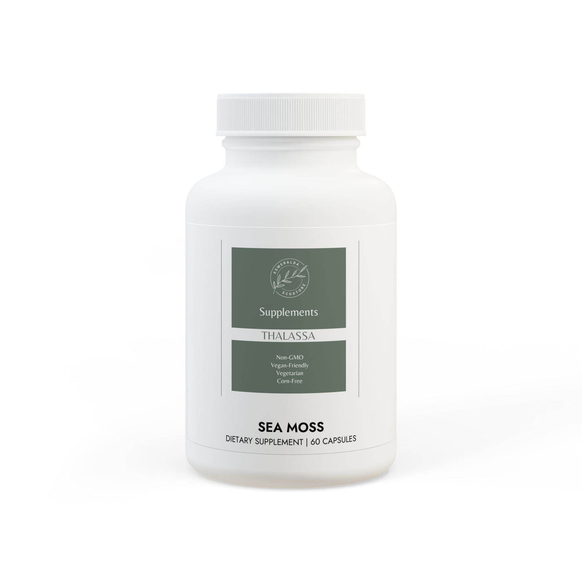White bottle + cap / Unflavored / 60 Capsules