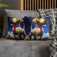 The Executive Canine Faux Suede Square Pillowcase