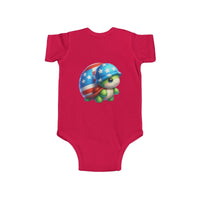 Tiny Turtle, Big Patriot Infant Fine Jersey Bodysuit