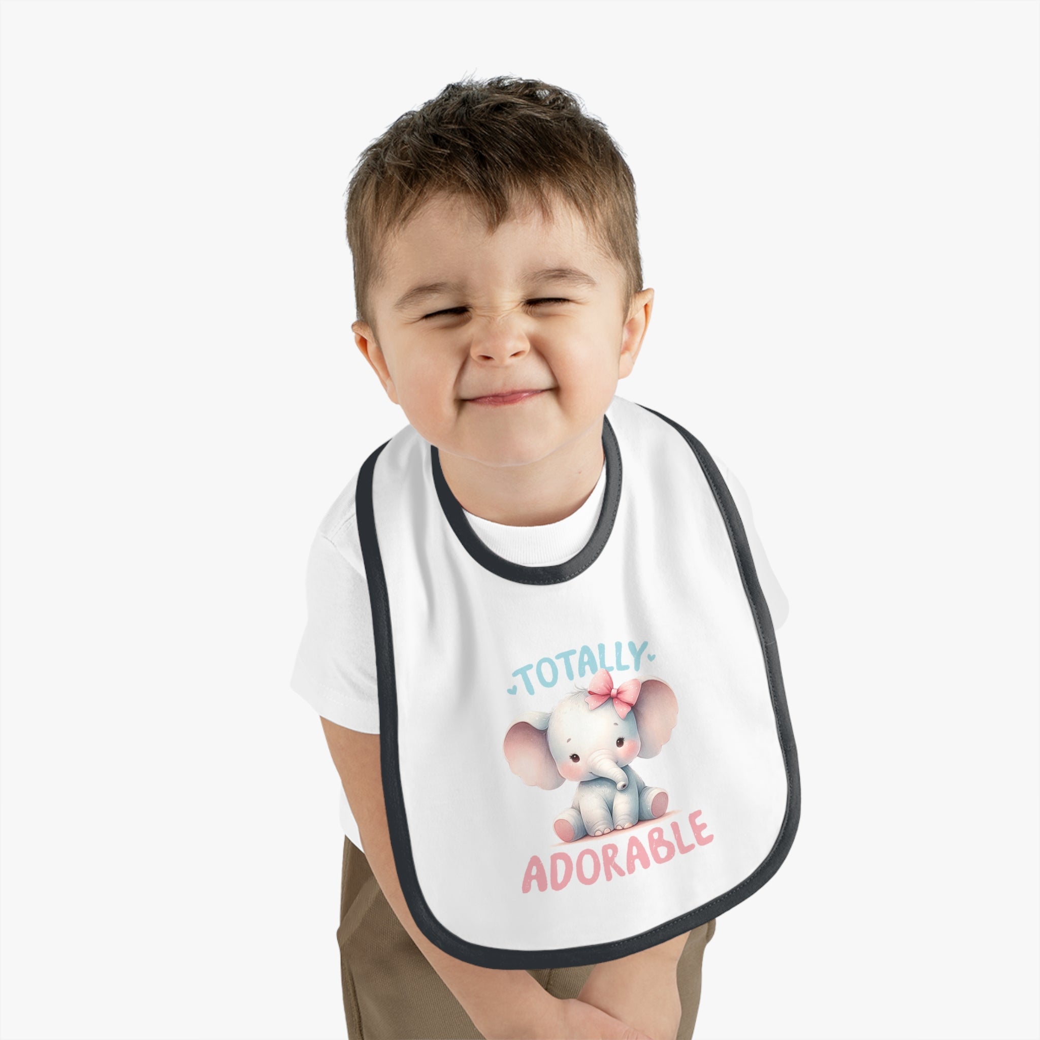 Totally Adorable Baby Contrast Trim Jersey Bib