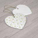 Heart-shaped seasonal decorations with twinkling stars holiday decoration pattern and hanging strings