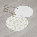Printify seasonal decorations featuring round ornaments with twinkling stars holiday decoration design