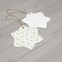 Printify seasonal decorations white star-shaped ornaments with twinkling stars holiday decoration pattern