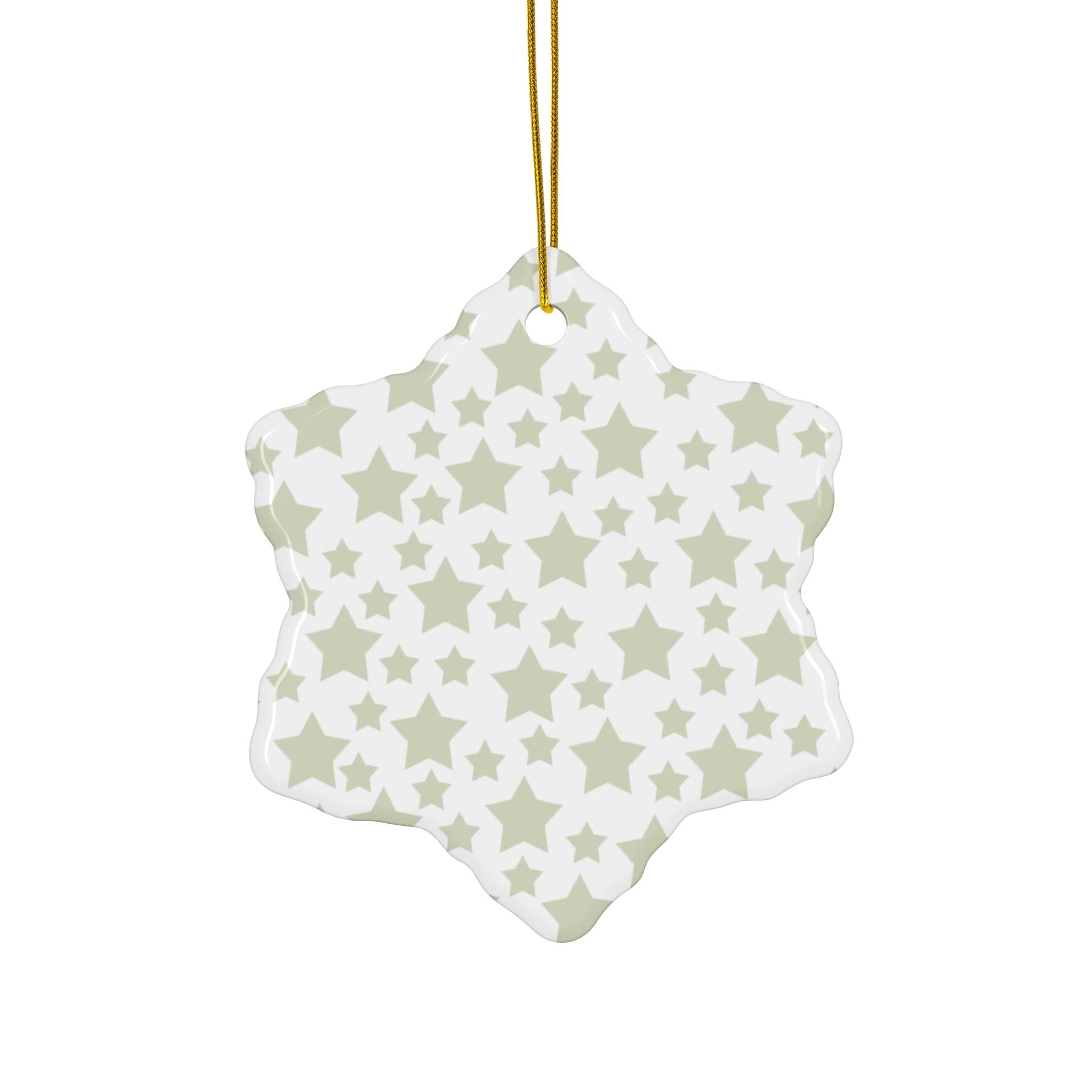 Printify seasonal decoration featuring twinkling stars holiday decoration in a star-shaped hanging ornament