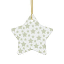 Printify star-shaped seasonal decoration with twinkling stars holiday decoration pattern and gold hanging string