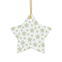 Printify star-shaped seasonal decoration with twinkling stars holiday decoration pattern and gold hanging string