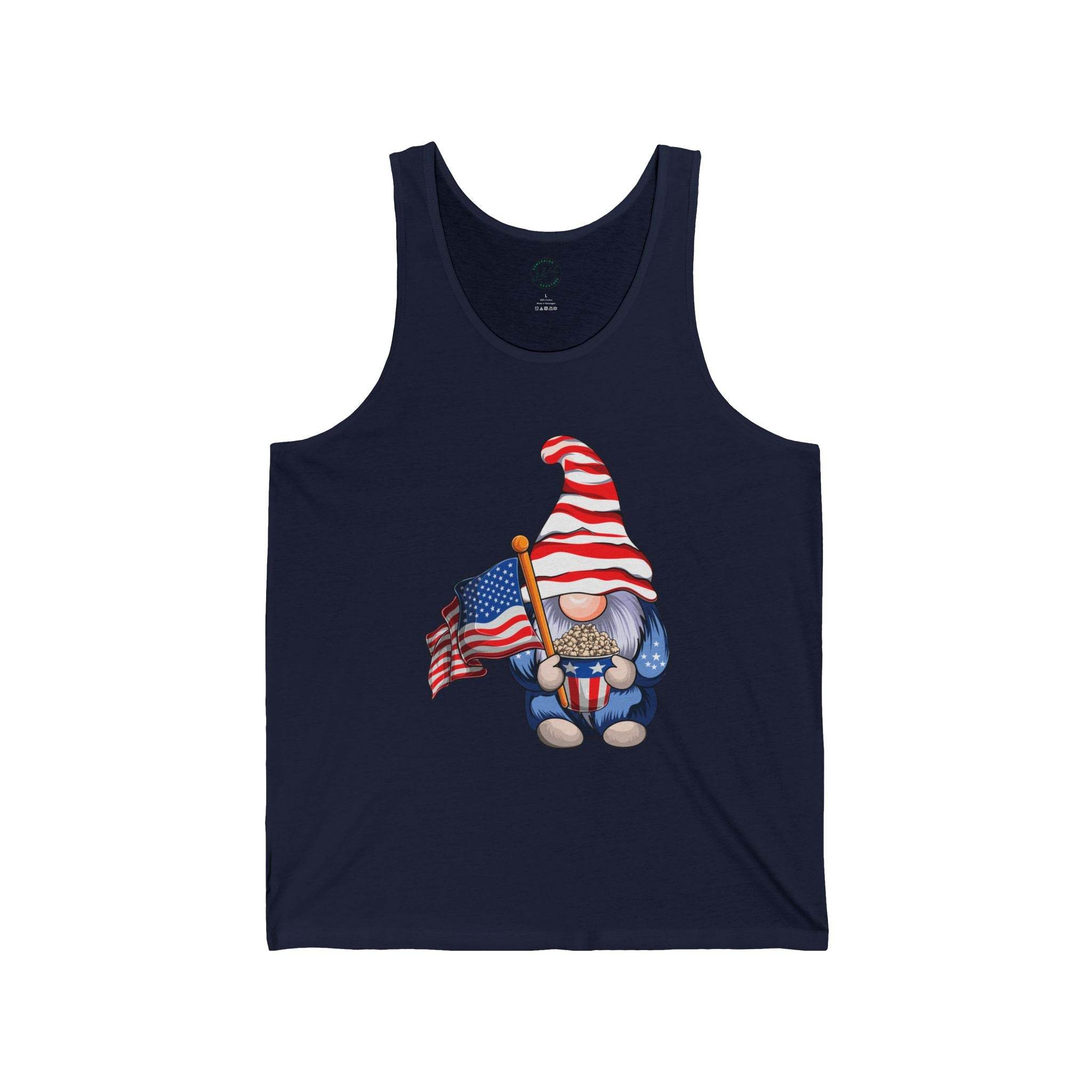 4th of July Gnome Unisex Jersey Tank