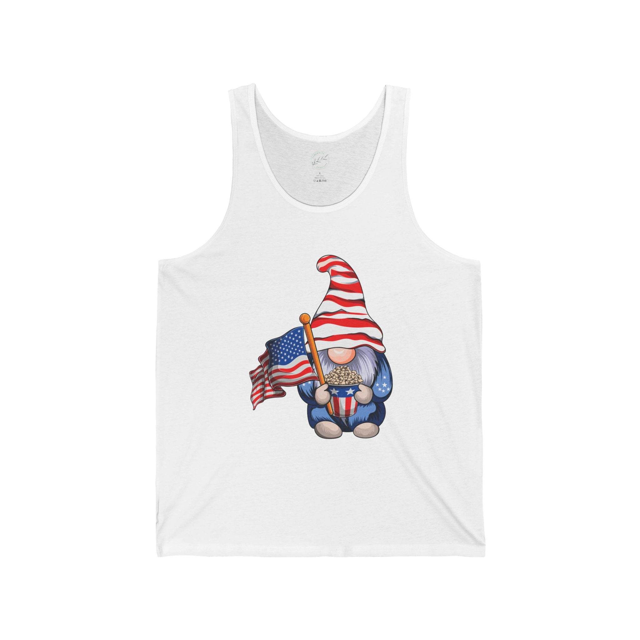 4th of July Gnome Unisex Jersey Tank