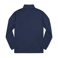 Navy eco-friendly athletic wear sweatshirt with a sleek design and comfortable fit