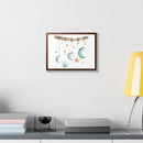Printify eco-friendly celestial wall art poster featuring hanging moons and stars in soft colors