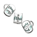 Printify eco-friendly dog dad mug set made of clear glass with dog bone and paw print design