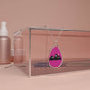 Printify eco-friendly ghost necklace with silver chain and purple pendant featuring three black ghosts and a crescent moon