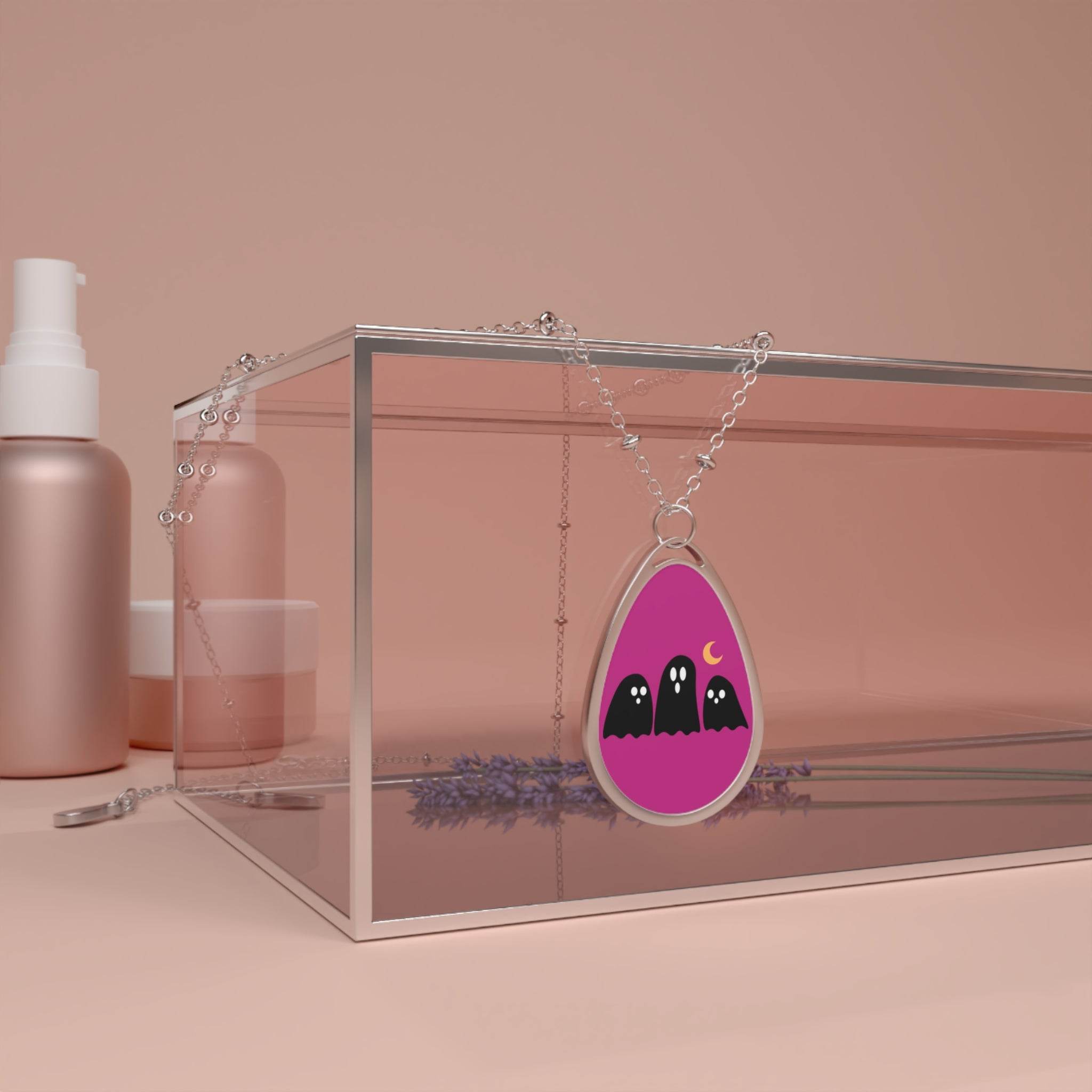 Boo Crew Ghost Eco-Friendly Oval Necklace