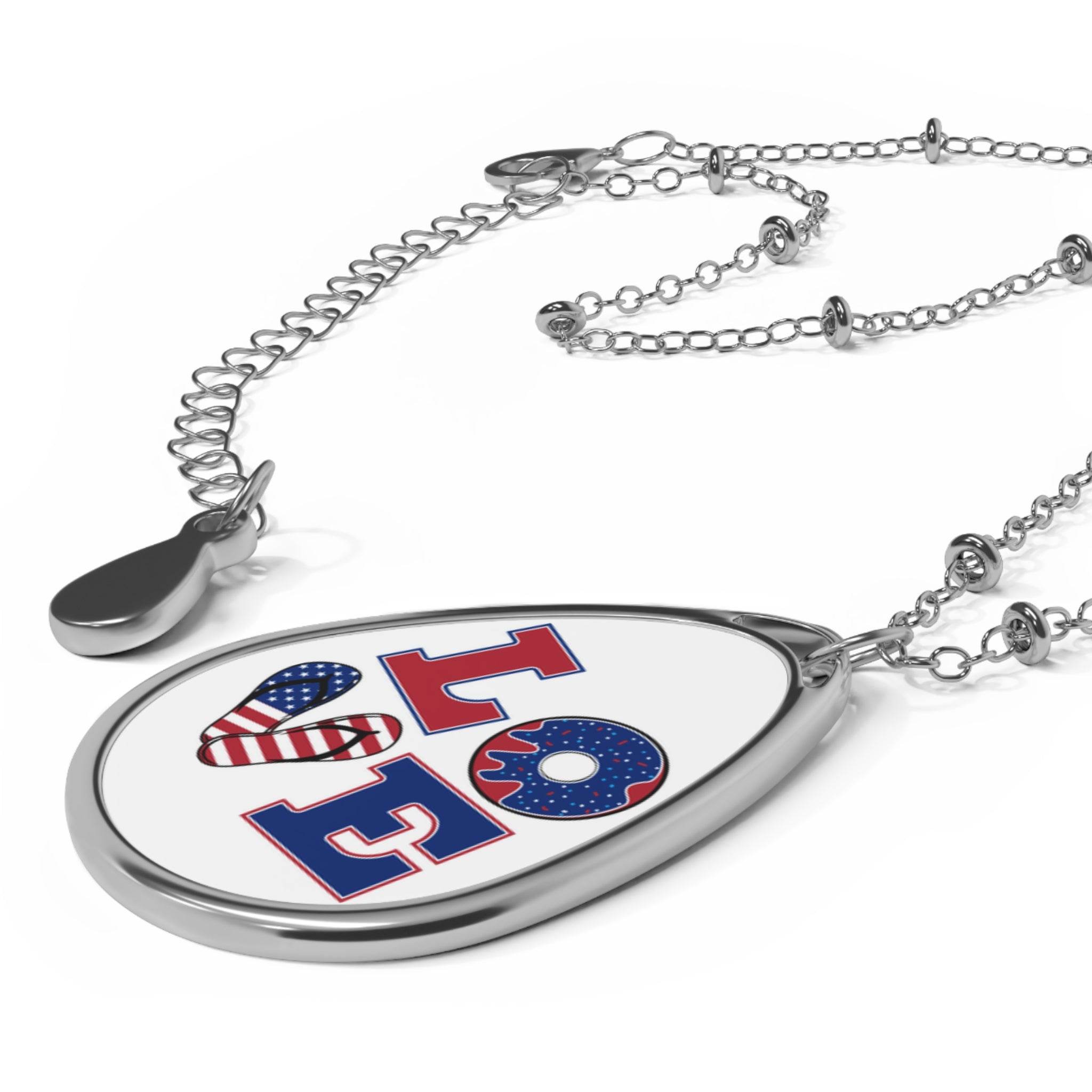 Flip Flop Love Eco-Friendly Oval Necklace