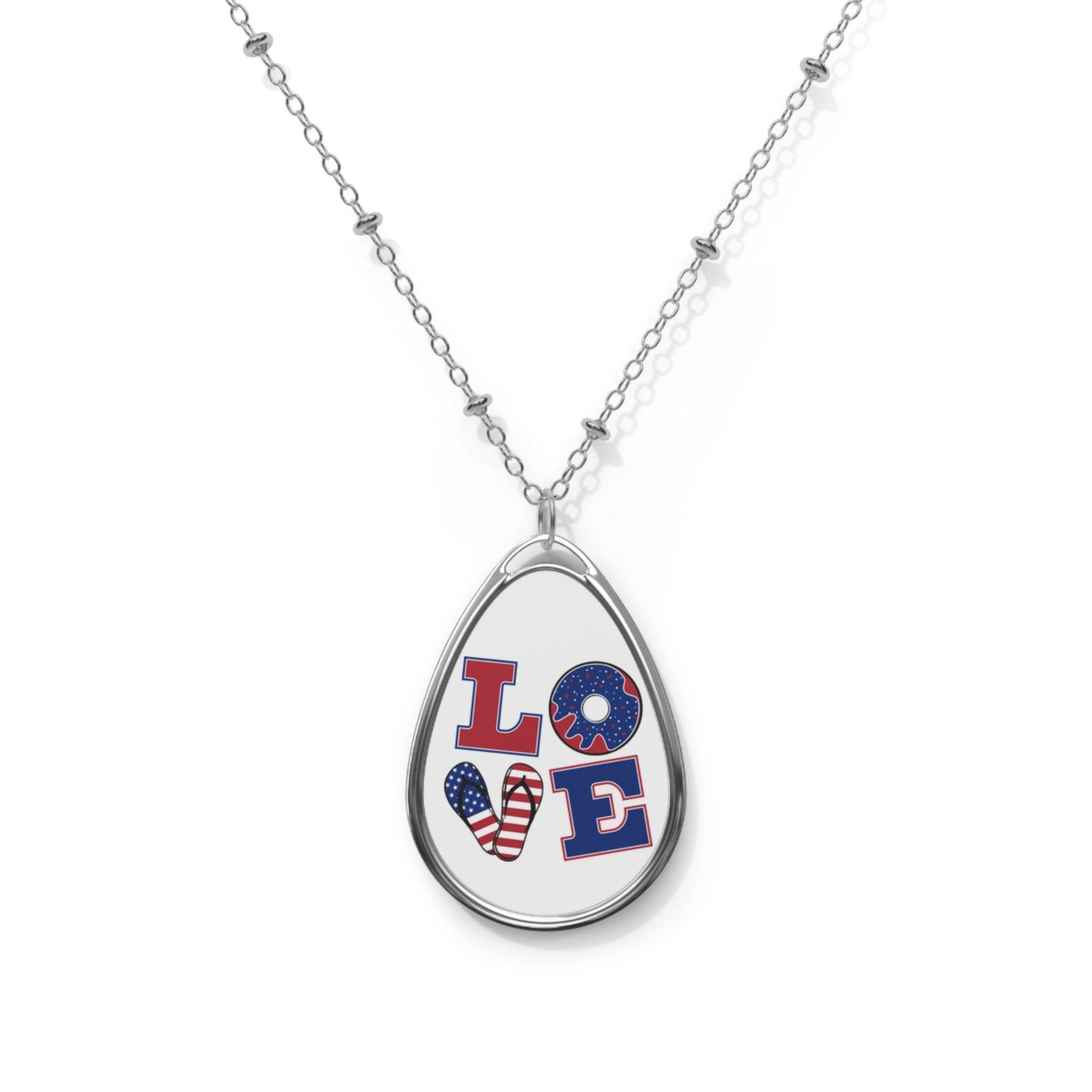 Flip Flop Love Eco-Friendly Oval Necklace