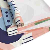 Printify eco-friendly table runner with abstract pastel design and rolled edge for kitchen accessories