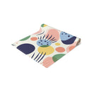 Printify eco-friendly table runner with colorful abstract shapes for sustainable kitchen decor