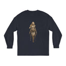 Stylish environmentally friendly long sleeve tee featuring a warrior graphic design