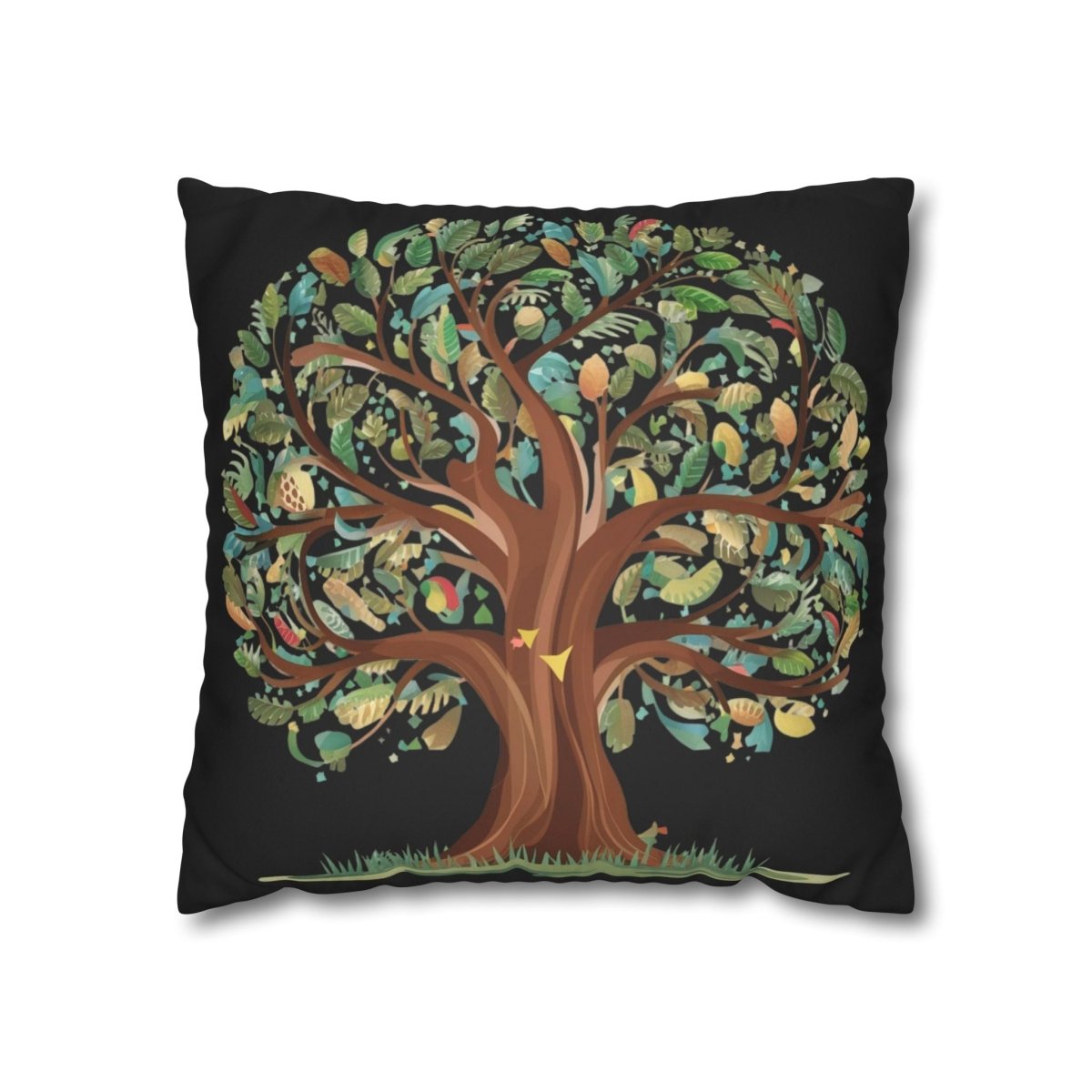 Whispering Woods Faux Suede Square Pillowcase