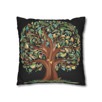 Whispering Woods Faux Suede Square Pillowcase