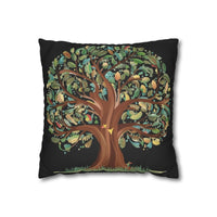 Whispering Woods Faux Suede Square Pillowcase