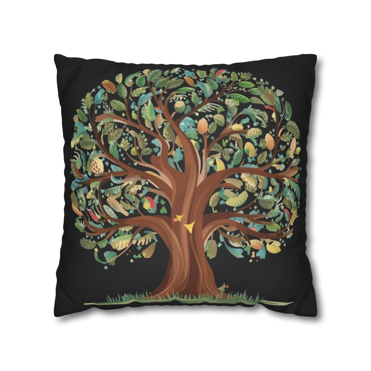 Whispering Woods Faux Suede Square Pillowcase