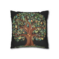 Whispering Woods Faux Suede Square Pillowcase