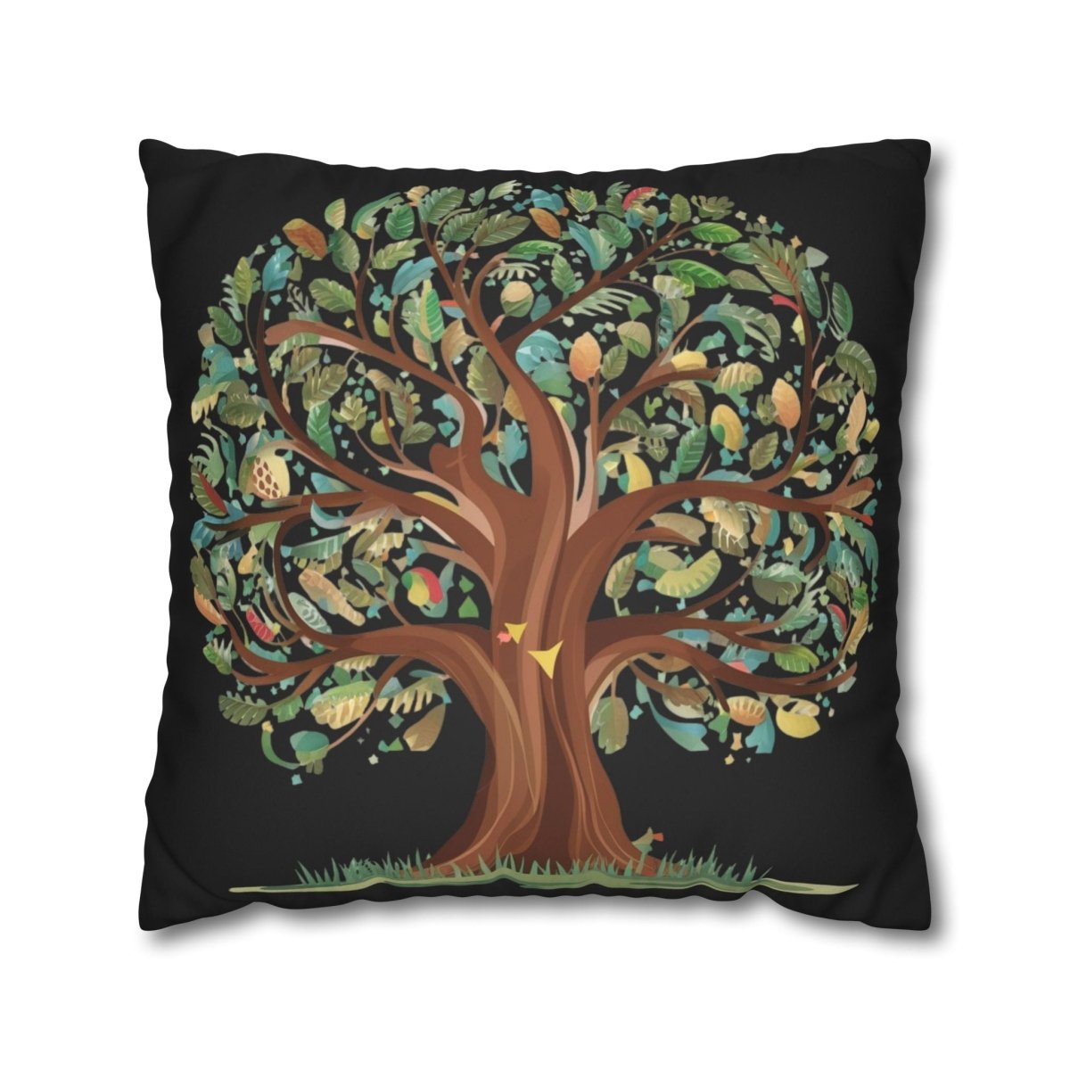 Whispering Woods Faux Suede Square Pillowcase