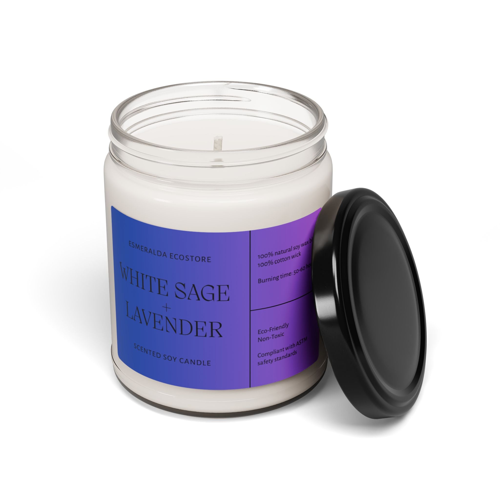 White Sage + Lavender Scented Soy Candle