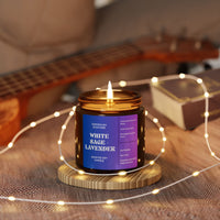 White Sage + Lavender Scented Soy Candle (Amber Jar - 4oz)