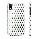 Printify white winter forest snap case with dark green tree pattern for phone protection
