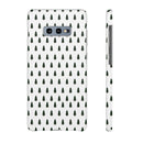 Printify winter forest snap case with repeating green tree pattern on white background for smartphone