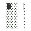 Printify winter forest snap case with repeating dark green pine trees pattern on white background