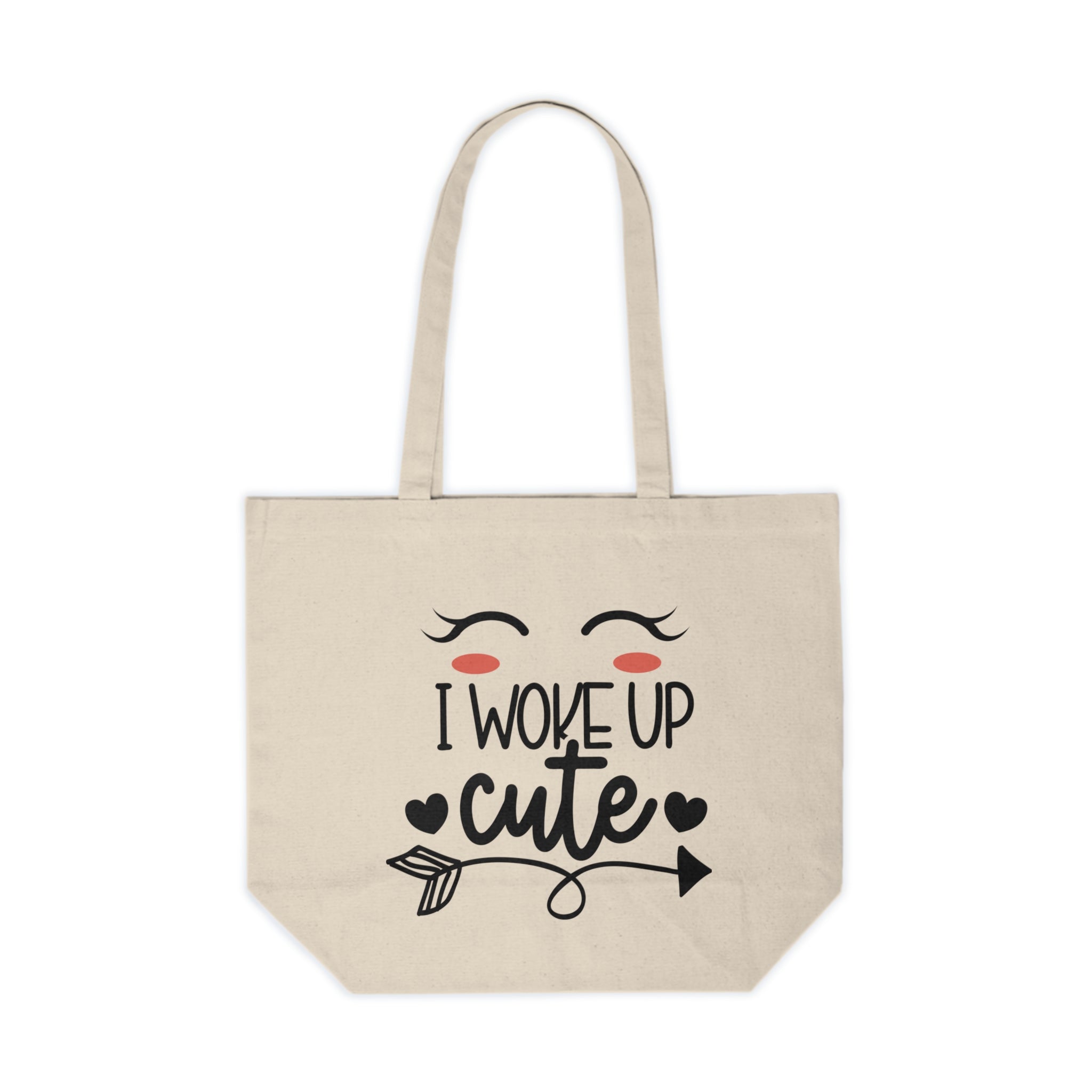 Woke Up Cute Canvas Big Tote Bag