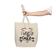 Woke Up Cute Canvas Big Tote Bag