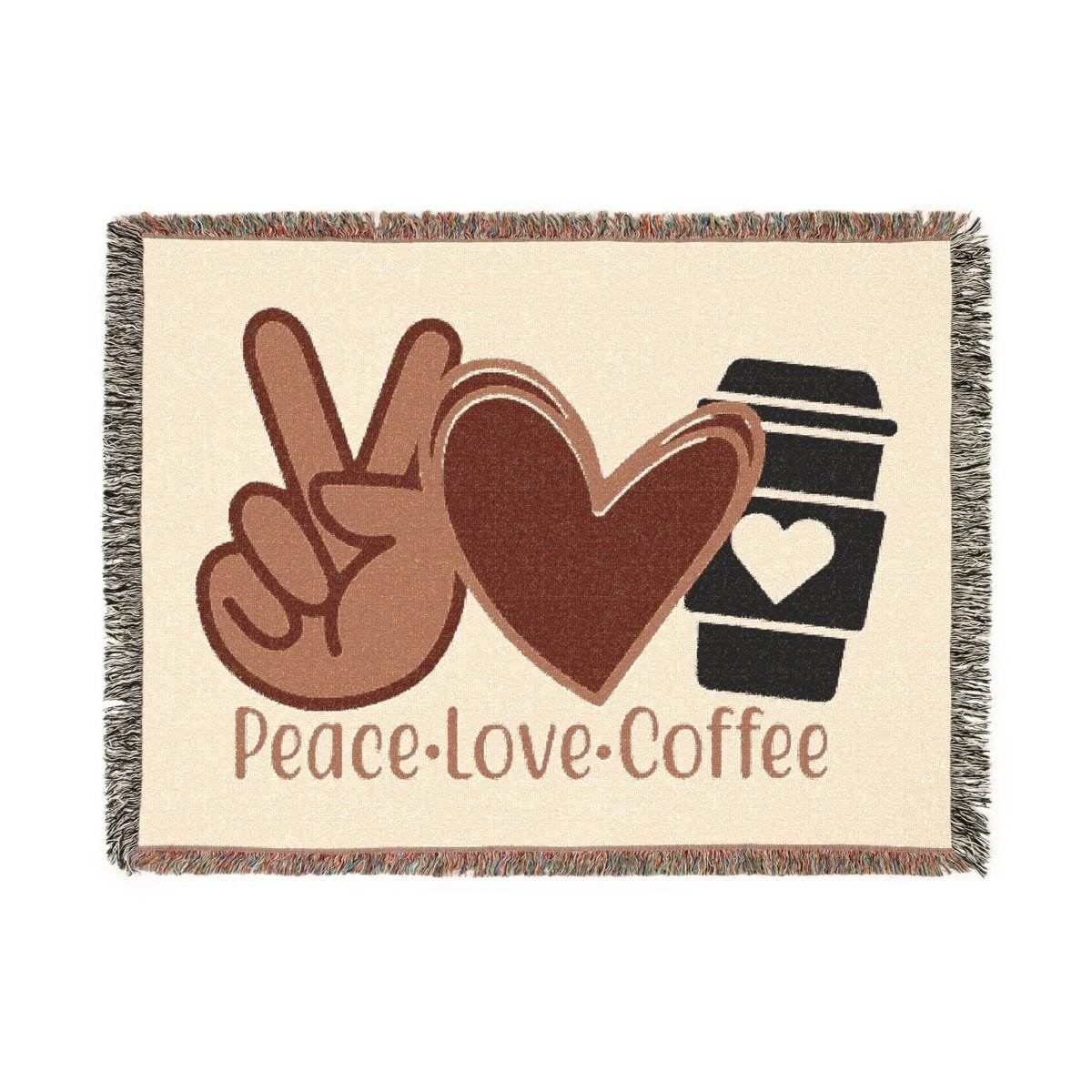 Peace Love Coffee Eco Woven Blanket